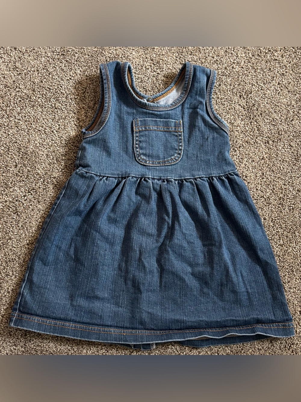 Girls Denim Tank Dress - Blue